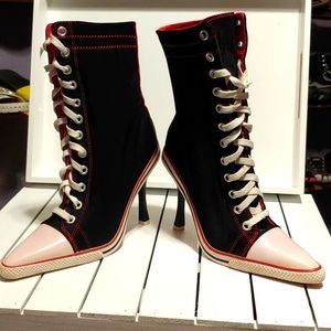 Anne Michelle Converse sneakers with 5 inch stiletto heel women's shoes size 7